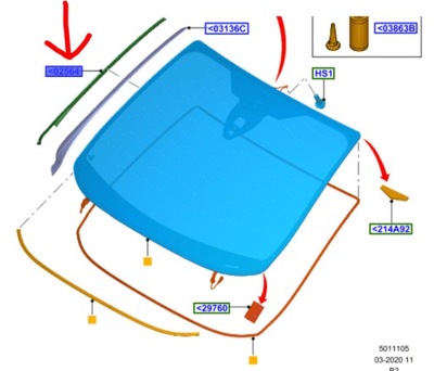 Молдинг зовнішня скло b-max 2012-17 оригінальний номер _ 1907694 _ av11-r03179-ad фото №1