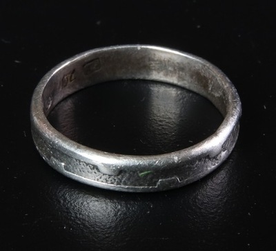 ANK PRL STARY SREBRNY PIERŚCIONEK RYT RYTOSZTUKA