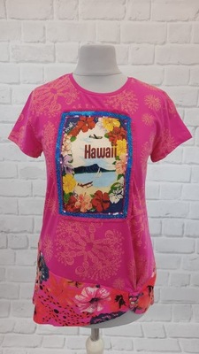 Koszulka t-shirt bawełniany hawajski DESIGUAL 146