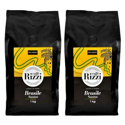 Kawa ziarnista Palarnia DAKA Brazylia ARABIKA caffe Rizzi Santos 2x 1kg