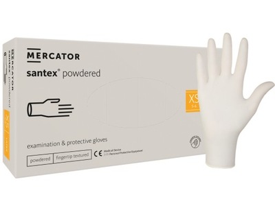 Rękawice Latex Santex XS Mercator Pudr. Txt A100