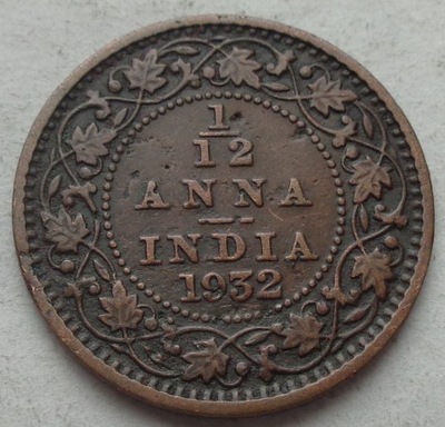 INDIE BRYTYJSKIE - 1/12 Anna - 1932 - George V