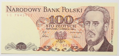 Banknot 100 zł 1986 rok - Seria SC