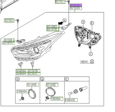 921013Z620 ФАРА ЛЕВЫЙ ПЕРЕД HYUNDAI I40 2015-