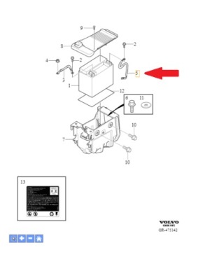 Шланг аккумулятор volvo оригинальный номер 31376394 фото №1