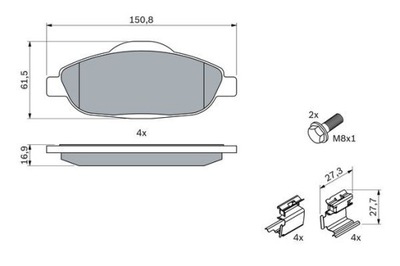 BOSCH 0 986 494 261 TRINKELĖS STABDŽIŲ 