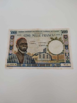 Wybrzeże Kości Słoniowej - 5000 Franków - rzadki