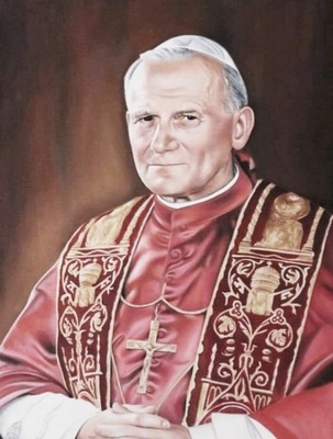 Haft Diamentowy Jan Paweł II Papież Religia Diamenty Kwadratowe 40x50cm