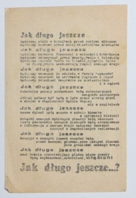 Jak długo jeszcze ? – ulotka KOR 1980