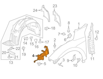 SOPORTE ALAS HONDA CIVIC EE.UU. 16- DERECHA  