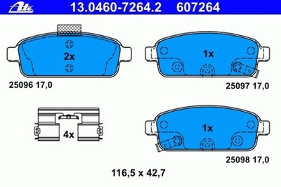 ZAPATAS DE FRENADO PARTE TRASERA CHEVROLET ORLANDO 11-  