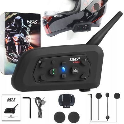 INTERKOM MOTOCICLETA EJEAS V6 PRO 1200M BLUETOOTH SLUCHAWKI RADIO PARA ROZMOW  