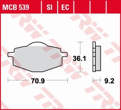 Klocki Hamulcowe TRW YAMAHA XT 600 E (99-03) YAMAHA DT 80 LC2 (85-92)