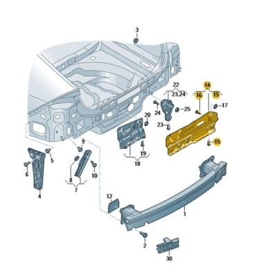 Element крепёжный бампер задняя середина audi a6 a7 c8 фото №1