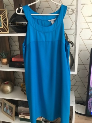 H&M,suknia,PROSTA,NIEBIESKA,42