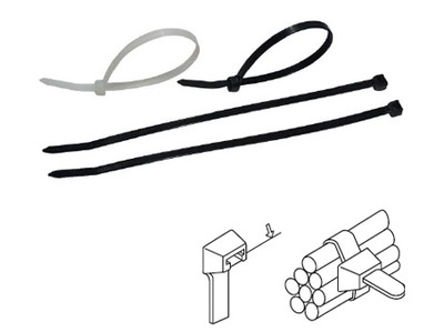 JUOSTOS ZACISKOWE KABLOWE 370MM X 3,6MM OPAK.100SZT 