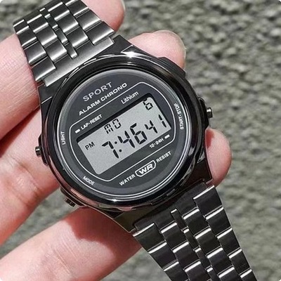 Skmei zegarek elektroniczny męski czarny retro