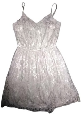 H&M beżowa koronkowa sukienka r.38