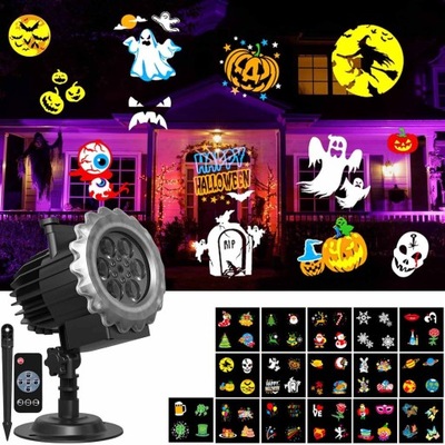 7W ŚWIĄTECZNY PROJEKTOR LED LASEROWY 16 slajdów 64 MOTYWÓW