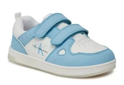 Calvin Klein Sneakers Biały z niebieskim na rzepy 33