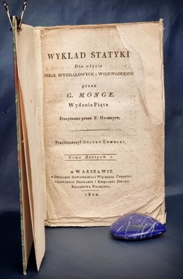 Wykład STATYKI - Warszawa 1820