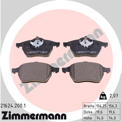 ZIMMERMANN 21624.200.1 ZAPATAS DE FRENADO  