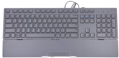 szara klawiatura Dell KB216 USB niska płaska + podkładka pod nadgarstki