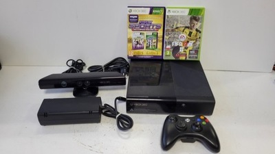 KONSOLA XBOX 360 E 500GB 2 GRY PAD ZASILACZ KINEKT STAN DOBRY GWARANCJA