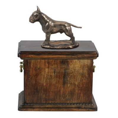 Bulterier Bull Terrier Urna na prochy ze statuetką