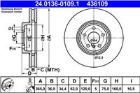 ATE DISCO DE FRENADO PARTE DELANTERA 365X36 V BMW X5 E70 06-/BMW X6 E71/E72  