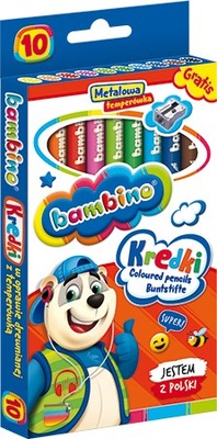 Kredki bambino w oprawie drewnianej 10 kolorów