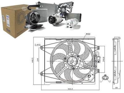 ВЕНТИЛЯТОР РАДИАТОРА Z КОРПУСОМ ABARTH 500 595 695 FIAT 500 500 C FORD