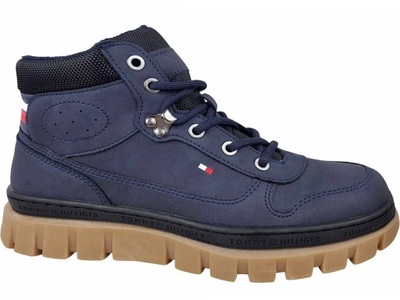 TOMMY HILFIGER TRAPERY BUTY WORKERY GRANATOWE