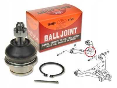 Nissan pathfinder r51 05- шарова опора важеля верхній фото №1