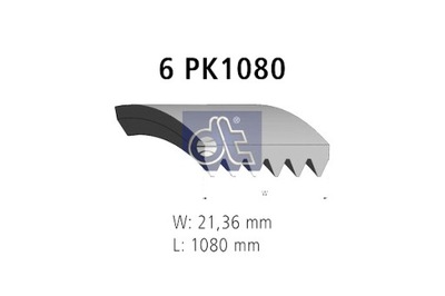 Dt spare parts 6.31512 ремінь клиновий багатореберний фото №1