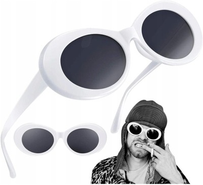 Okulary Kurt Cobain retro owalne muchy NIRVANA