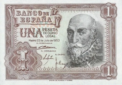 Hiszpania - 1 Peseta - 1953 - P144a - St.1