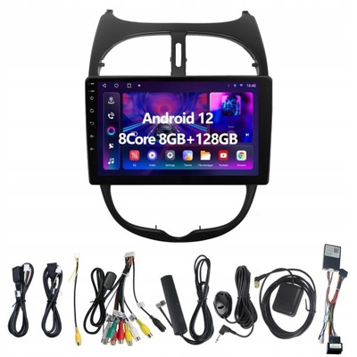 RADIO DE AUTOMÓVIL 2DIN ANDROID PARA PEUGEOT 206 206CC 206SW 2001 - 2008  