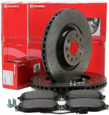 Brembo xtra тормозные диски+ тормозные колодки перед audi s3 vw golf r фото №1