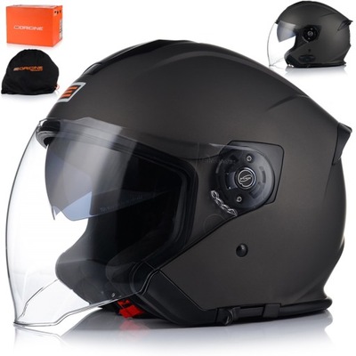 ABIERTO CASCO PARA MOTOCICLETA ORIGINE PALIO GRIS MATE SCOOTER CHOPPER + TAPAOBJETIVO  