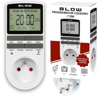 PROGRAMATOR CZASOWY WŁĄCZNIK WYŁĄCZNIK POLSKIE MENU LCD CYFROWY HARMONOGRAM