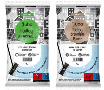 LUBA EXTRA DUŻE 30x23cm ZESTAW ŚCIERECZEK DO PODŁÓG GŁADKICH i DREWNIANYCH
