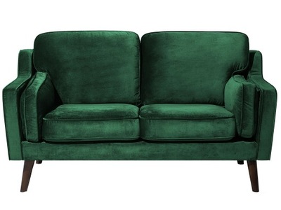 Sofa kanapa dwuosobowa welur zielona