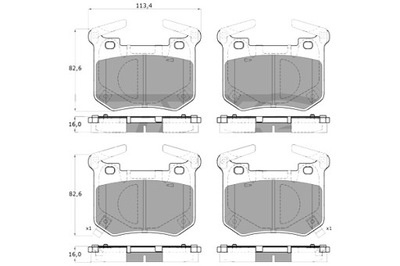 TOMEX BRAKES ZAPATAS DE FRENADO KIA STINGER 17- PARTE TRASERA  