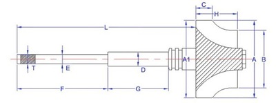 EJE DE TURBINA DO 769393-0001 GA-02-0018  