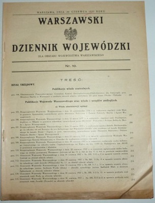 WARSZAWSKI DZIENNIK WOJEWÓDZKI 30 CZERWCA 1937
