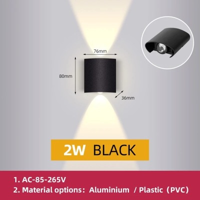Lampa ścienna LED Zewnętrzne wodoodporne oświ