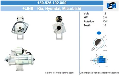 BV PSH STARTERIS MITSUBISHI 2.0 KW STARTERIS 