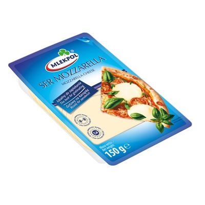 Ser Mozzarella plastry 150g MLEKPOL