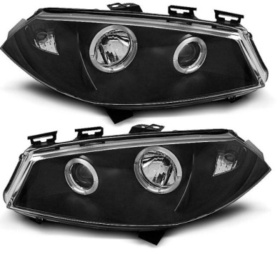 Фары фонари комплект  кольца angel eyes led тюнинг renault megane 2 2 2002- фото №1